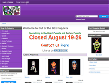 Tablet Screenshot of outoftheboxpuppets.com